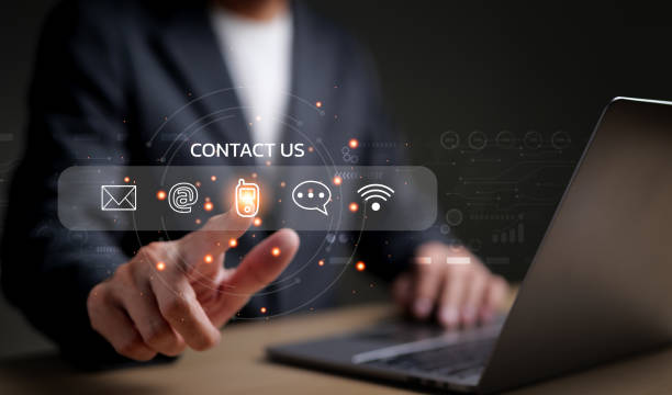 Contact options displayed on screen as a person uses a laptop. Zilmox Digital Marketing.